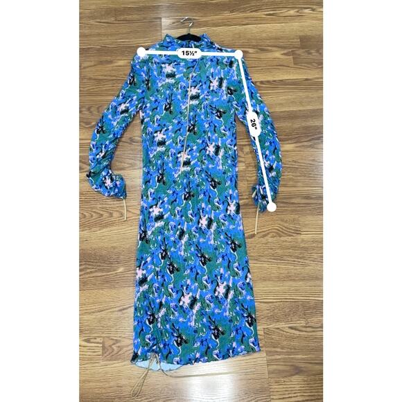 Marni viscose Blue Floral  Print Bodycon Dress size 40 / US 8 - Picture 8 of 16